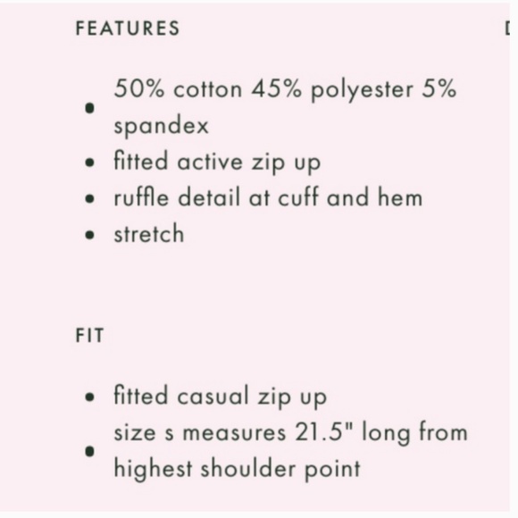 Kate Spade Ruffle Rib Zip Up, Black - Size S nwot - Picture 5 of 6